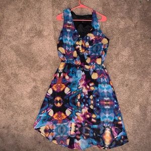 Multicolored High Low Dress